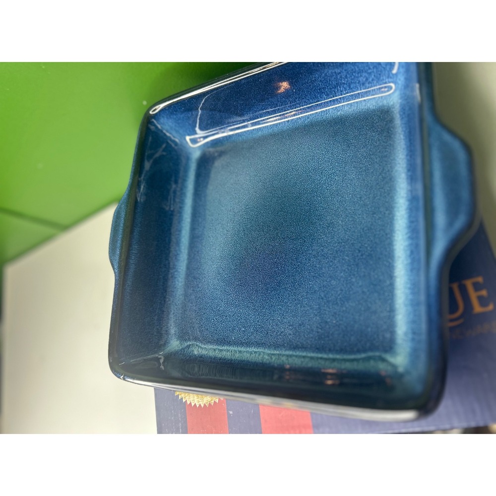 Basque Ceramique Andalusian Blue Stoneware 10 Inch Square Baker AB001 New - Picture 5 of 6